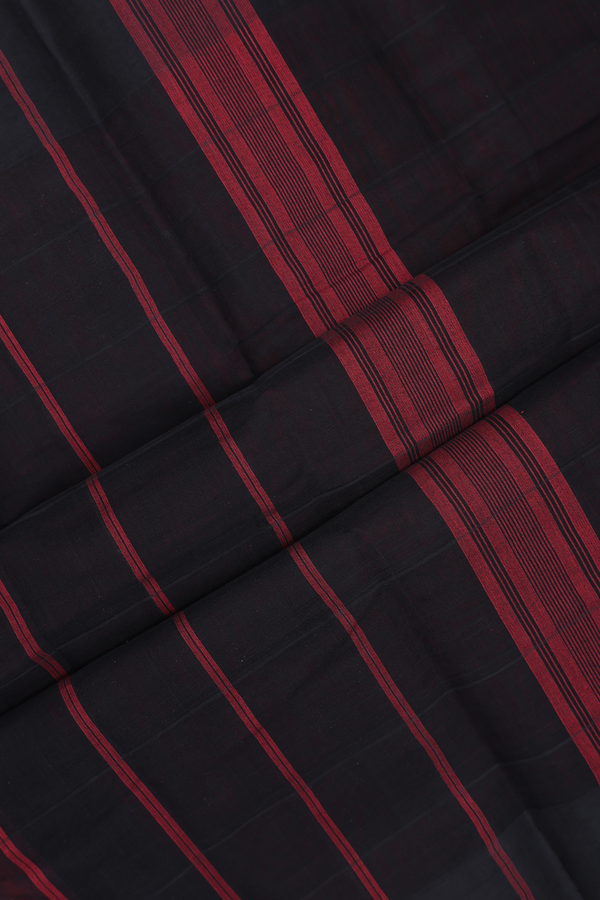 Kanchi Cotton Saree In Red With Checks Design