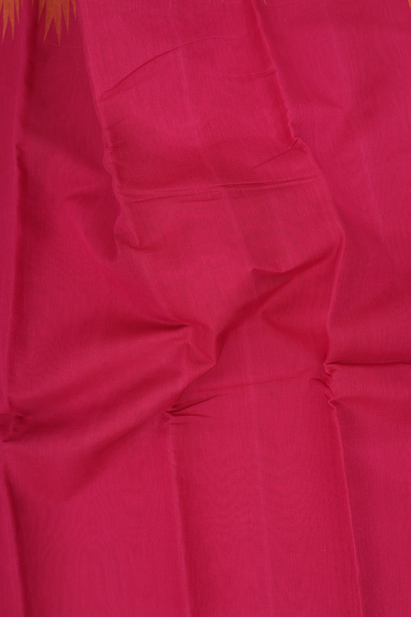 Kanchi Cotton Saree In Red With Contrast Border