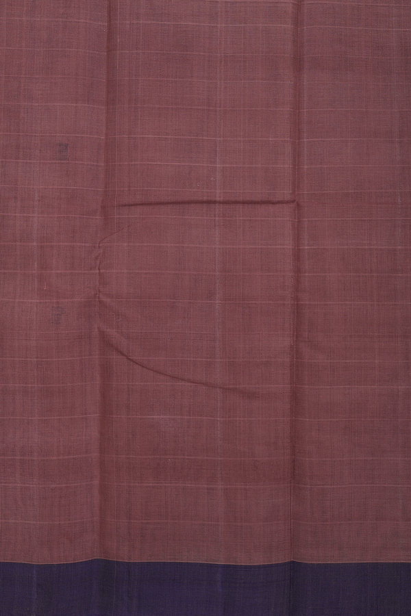 Kanchi Cotton Saree In Rose Brown With Threadwork Buttas