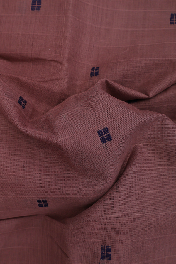 Kanchi Cotton Saree In Rose Brown With Threadwork Buttas