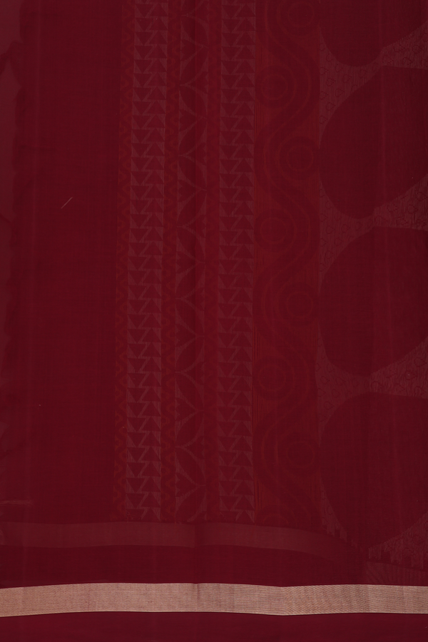 Kanchi Cotton Saree In Rose Brown With Threadwork Motifs