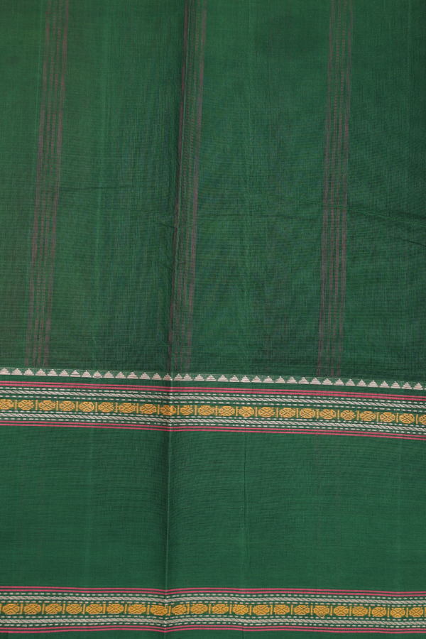 Kanchi Cotton Saree In Plain Rose Pink With Contrast Border
