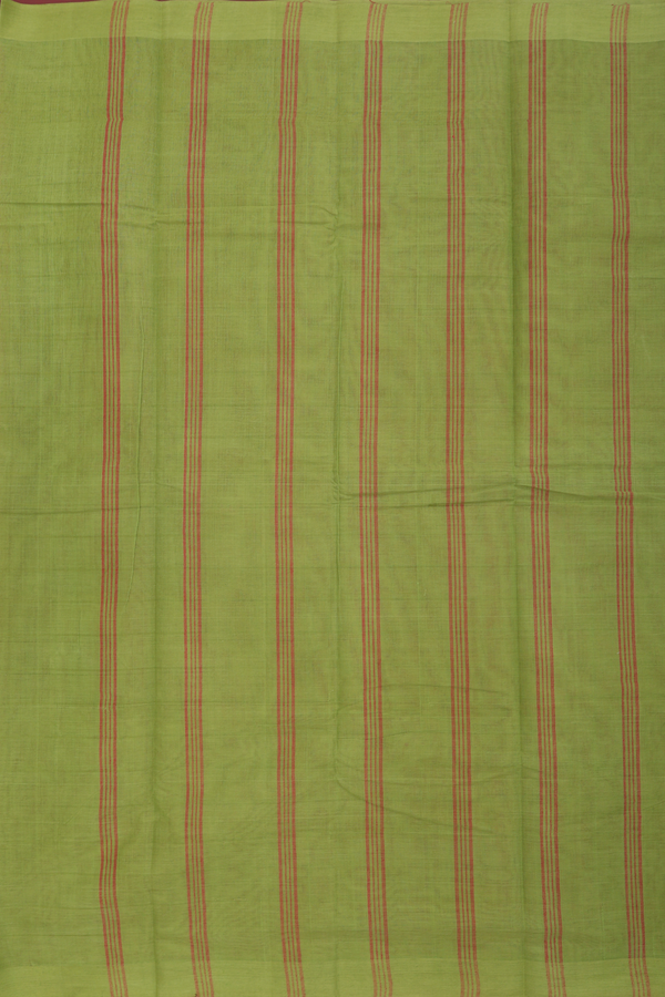 Kanchi Cotton Saree In Rose Red With Checks Design