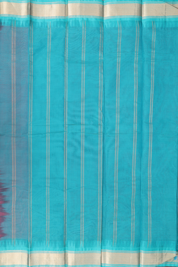 Kanchi Cotton Saree In Rose Red With Contrast Silk Border