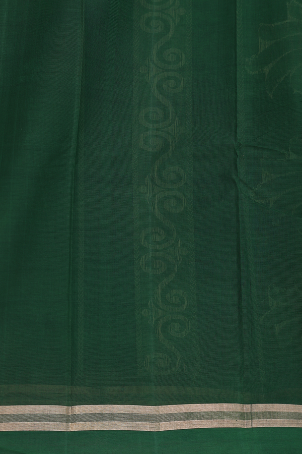 Kanchi Cotton Saree In Saddle Brown With Threadwork Buttas