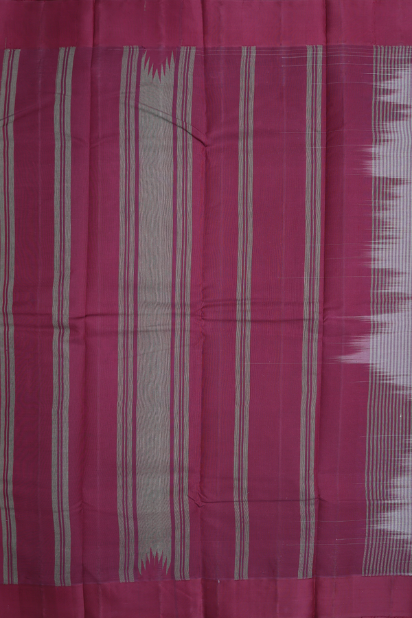 Kanchi Cotton Saree In Sage Green With Contrast Silk Border