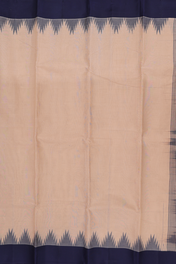 Kanchi Cotton Saree In Tan Brown With Contrast Silk Border