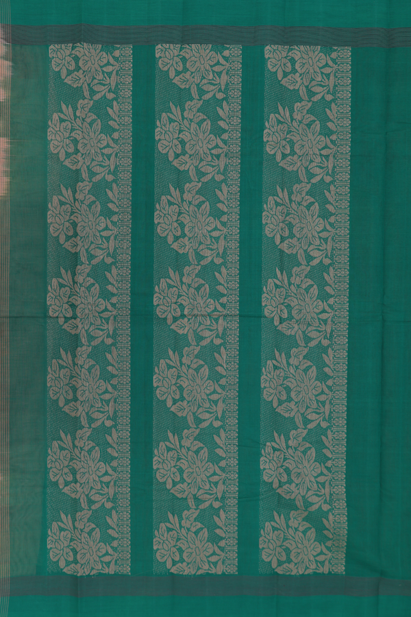 Kanchi Cotton Saree In Tan Brown With Threadwork Buttas