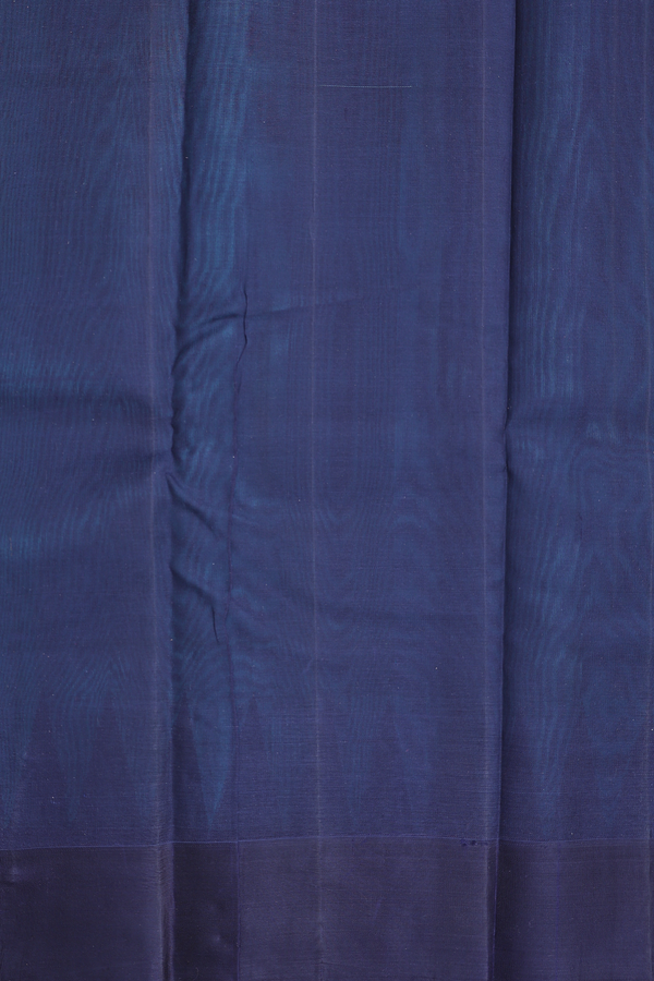 Kanchi Cotton Saree In Teal Blue With Contrast Silk Border