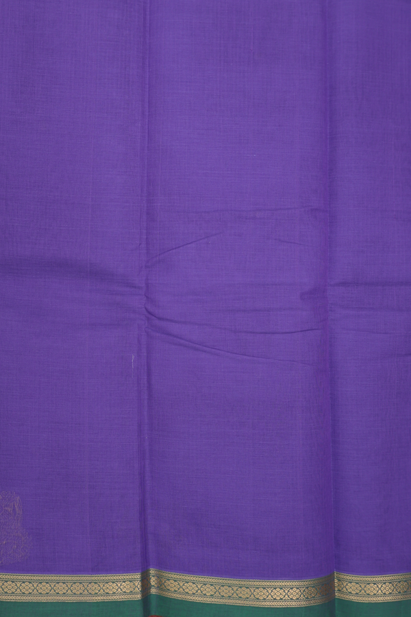 Kanchi Cotton Saree In Violet With Diamond Buttis