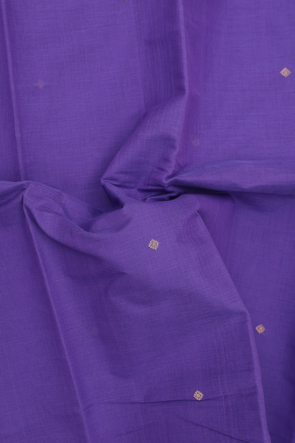Kanchi Cotton Saree In Violet With Diamond Buttis