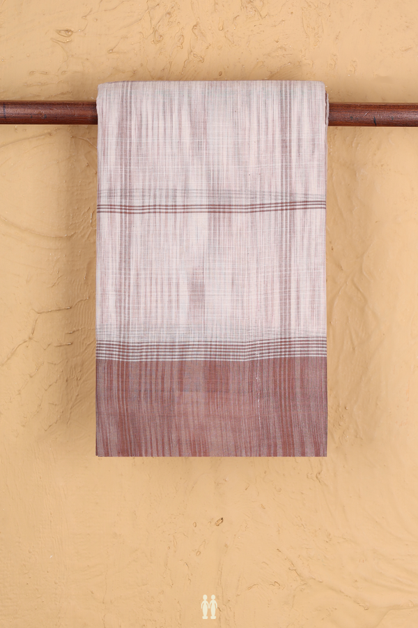 Kanchi Cotton Saree In White With Checks Design