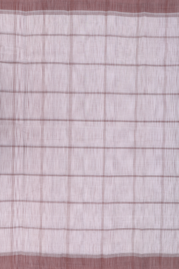 Kanchi Cotton Saree In White With Checks Design