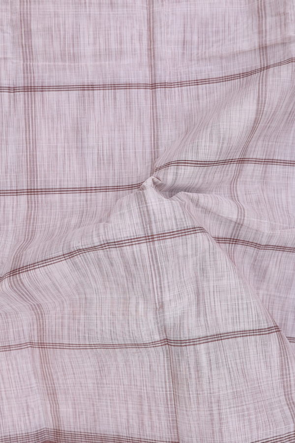 Kanchi Cotton Saree In White With Checks Design