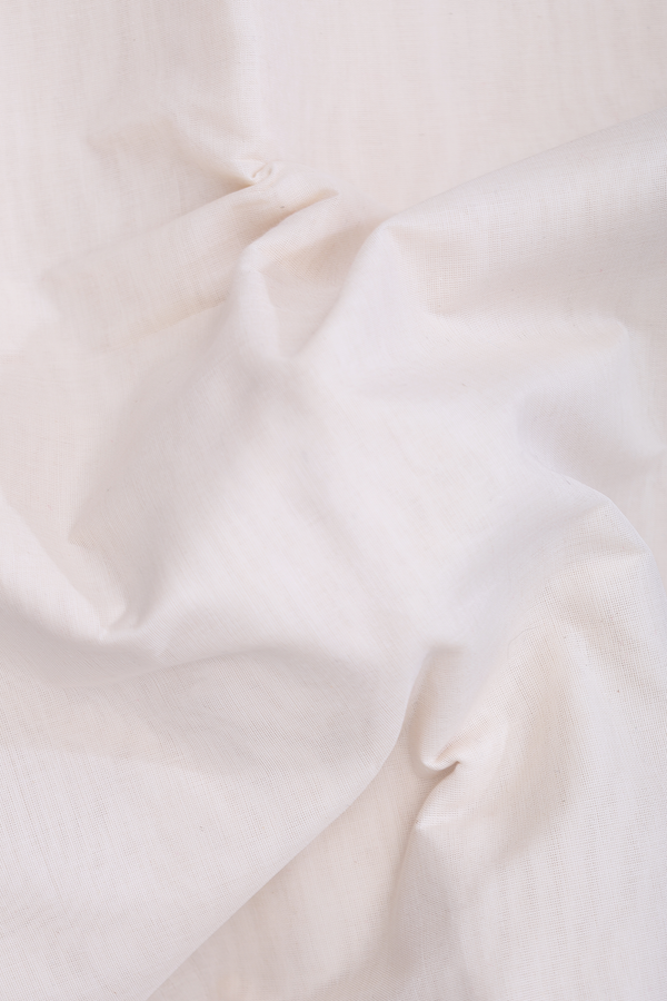 Kanchi Cotton Saree In White With Temple Border