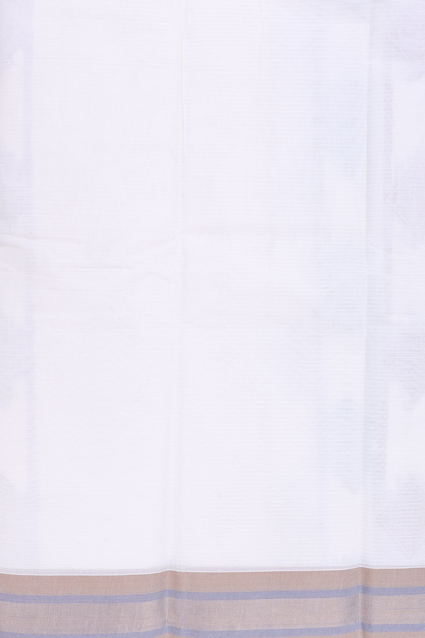 Kanchi Cotton Saree In White With Threadwork Design