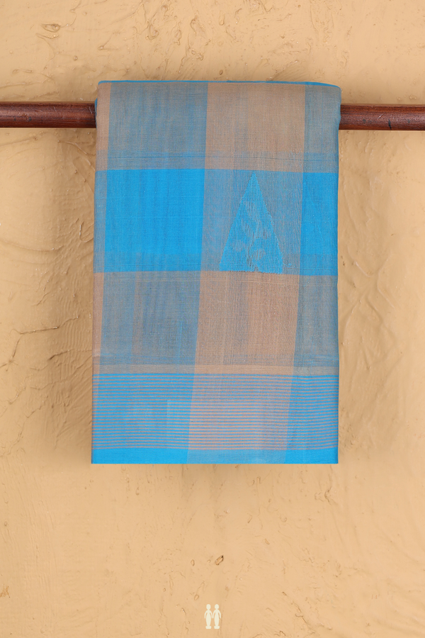 Kanchi Cotton Saree In Yellow With Checks Design