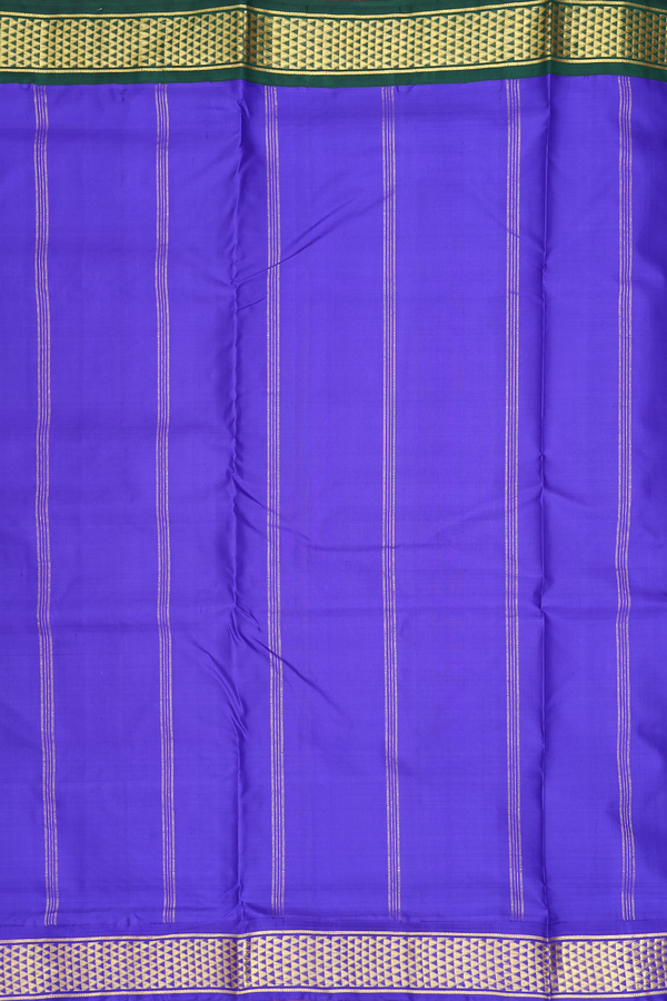 Kanchipuram Nine Yards Silk Saree Orange Ganga Jamuna Border
