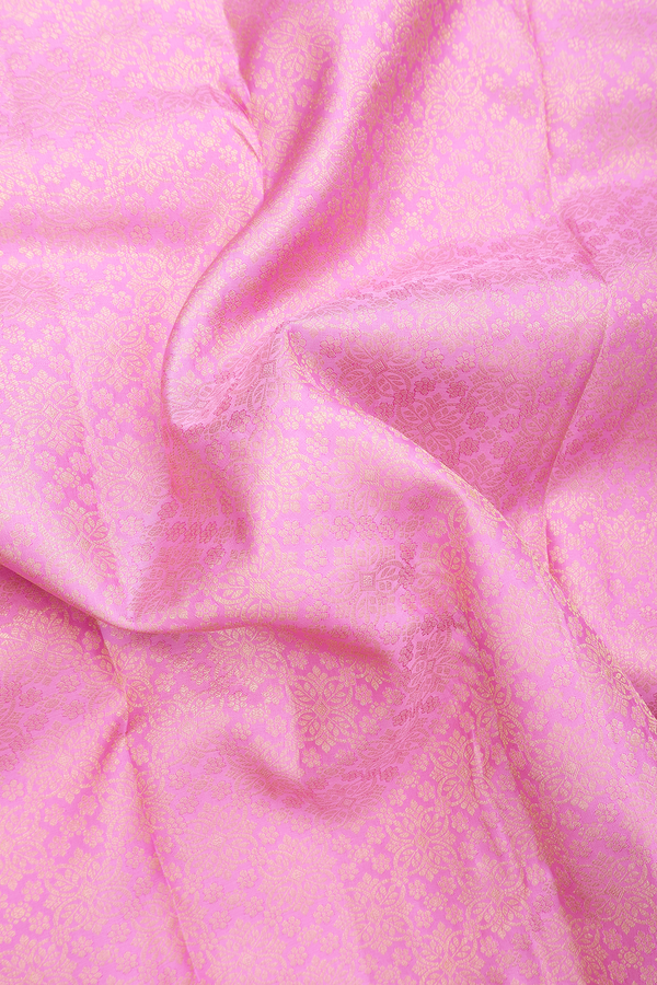 Kanchipuram Silk Saree In Lotus Pink With Brocade Design