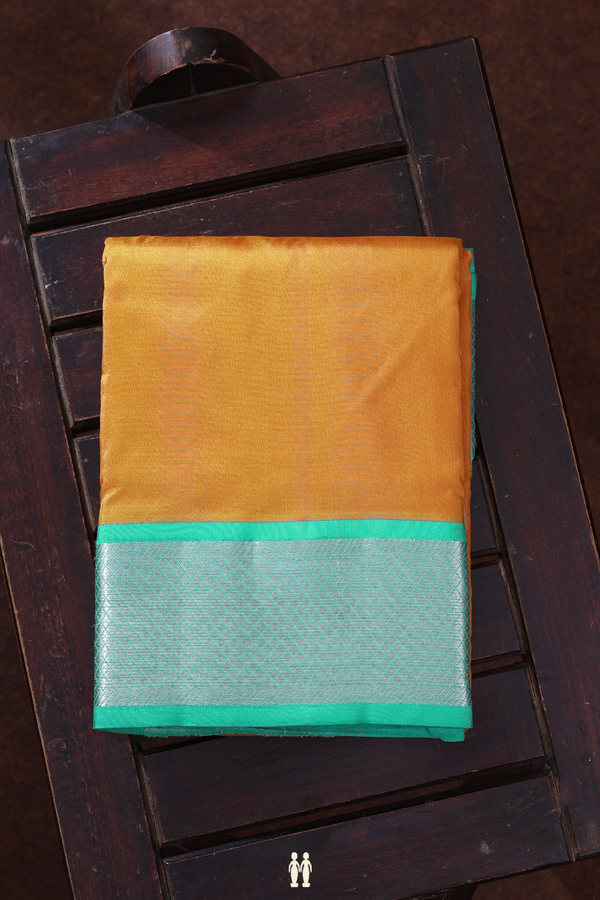 Contrast Border Brown Silk Dhoti With Angavastram Set