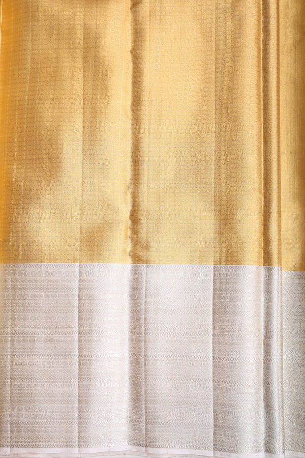 Kanchipuram Silk Saree In Gold Tissue With Contrast Border
