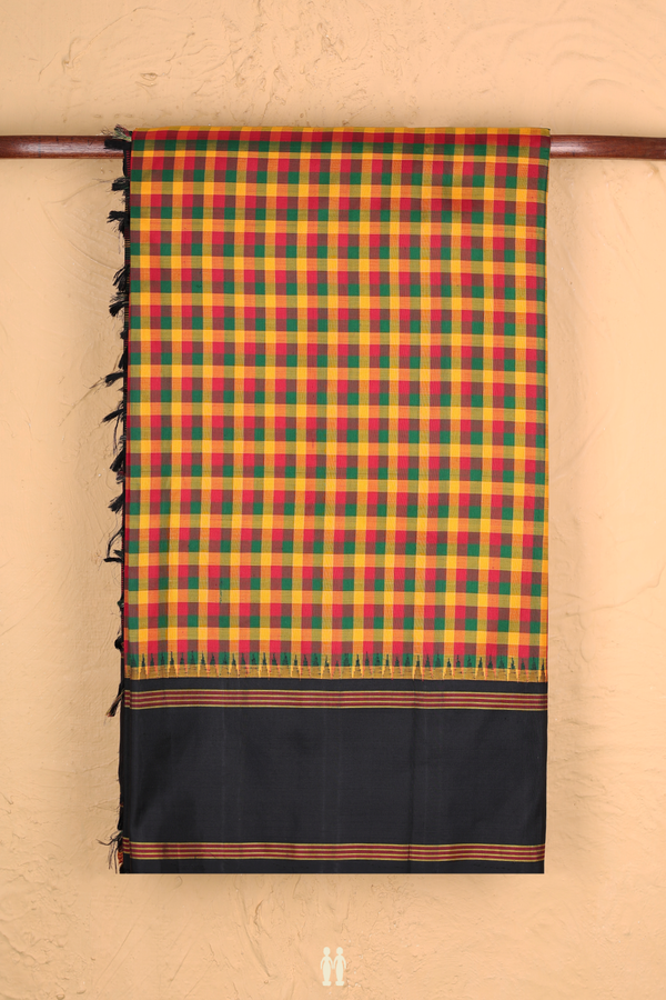 Kanchipuram Silk In Multicolor With Checks Design