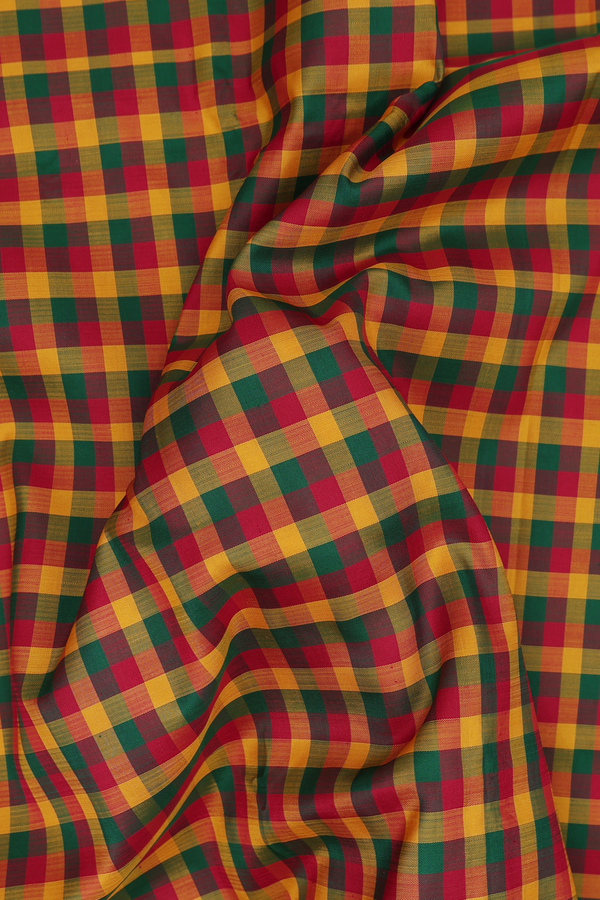 Kanchipuram Silk In Multicolor With Checks Design