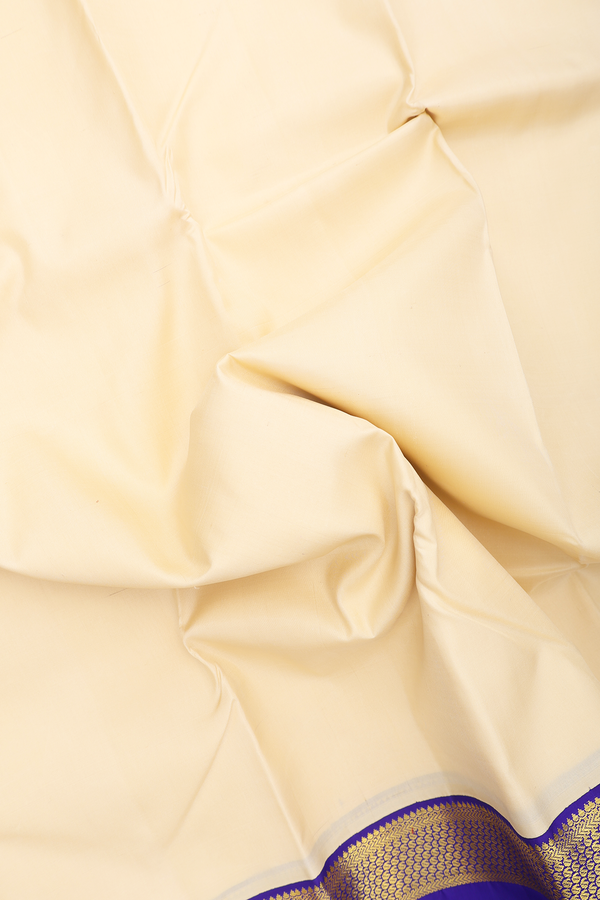 Kanchipuram Silk Saree In Beige With Korvai Border