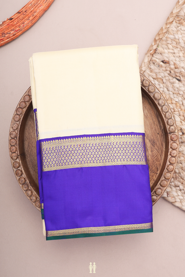 Kanchipuram Silk Saree In Beige With Korvai Border