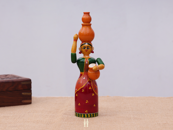 Wooden Handicraft Rajasthan Lady Doll For Showpiece