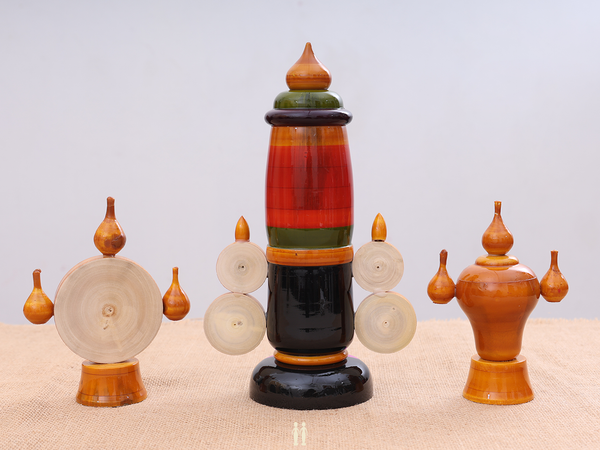 Lord Venkateswara With Sangu Chakkaram Wooden Set For Decor