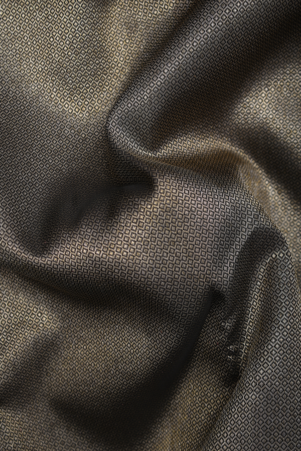 Kanchipuram Silk Saree In Black With Brocade Design