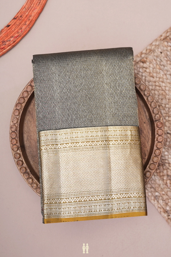 Kanchipuram Silk Saree In Black With Brocade Design