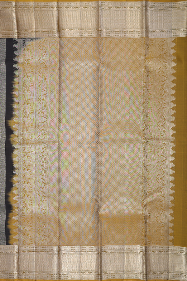 Kanchipuram Silk Saree In Black With Brocade Design