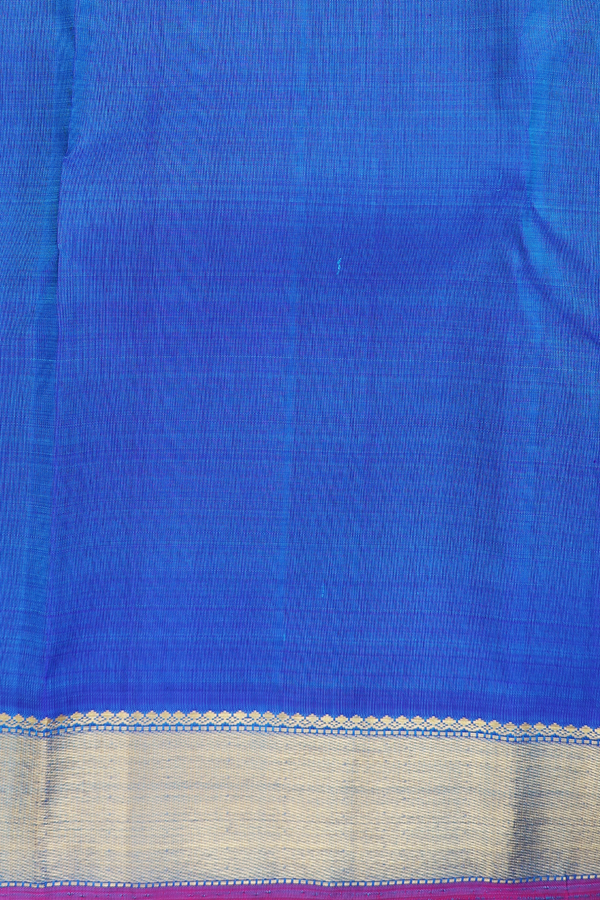 Kanchipuram Silk Saree Blue And Green With Paai Madippu Kattai