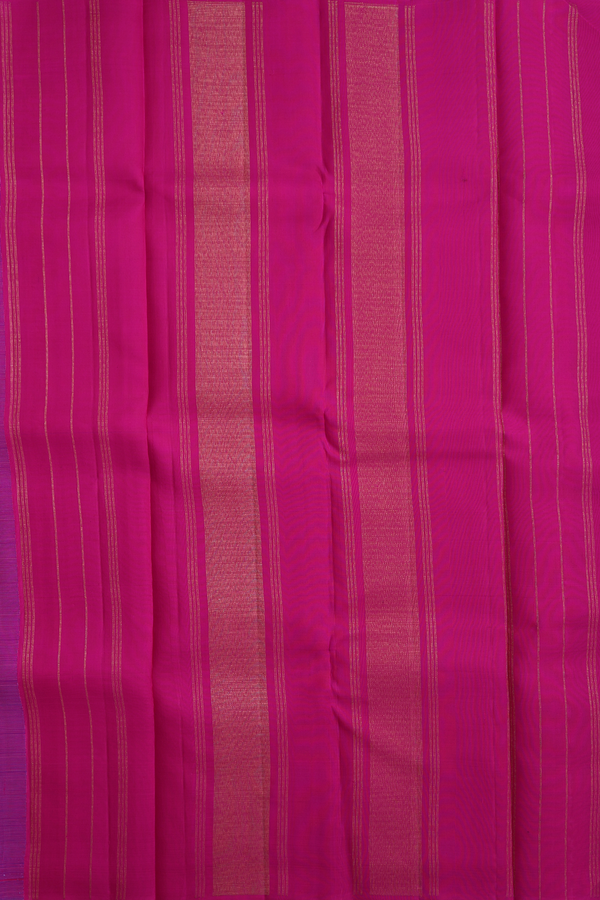 Kanchipuram Silk Saree Blue With Paai Madippu Kattai Design