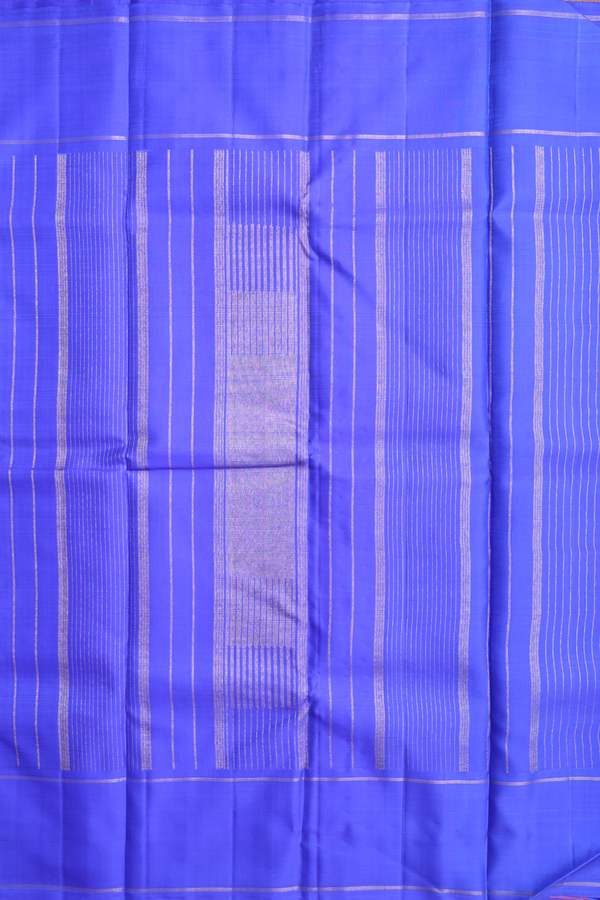 Kanchipuram Silk Saree Bright Orange With Malli Moggu Buttas