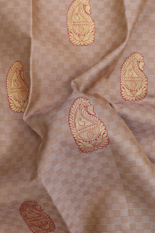 Kanchipuram Silk Saree Brown With Paai Madippu Kattam Design