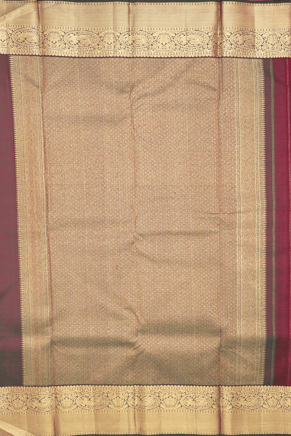 Kanchipuram Silk Saree Burgundy Red With Jacquard Pattern