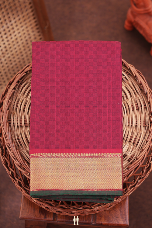 Kanchipuram Silk Saree Burgundy Red With Paai Madippu Kattai