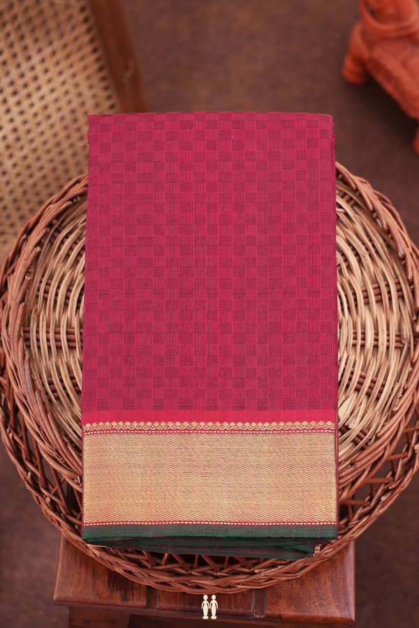 Kanchipuram Silk Saree Burgundy Red With Paai Madippu Kattai