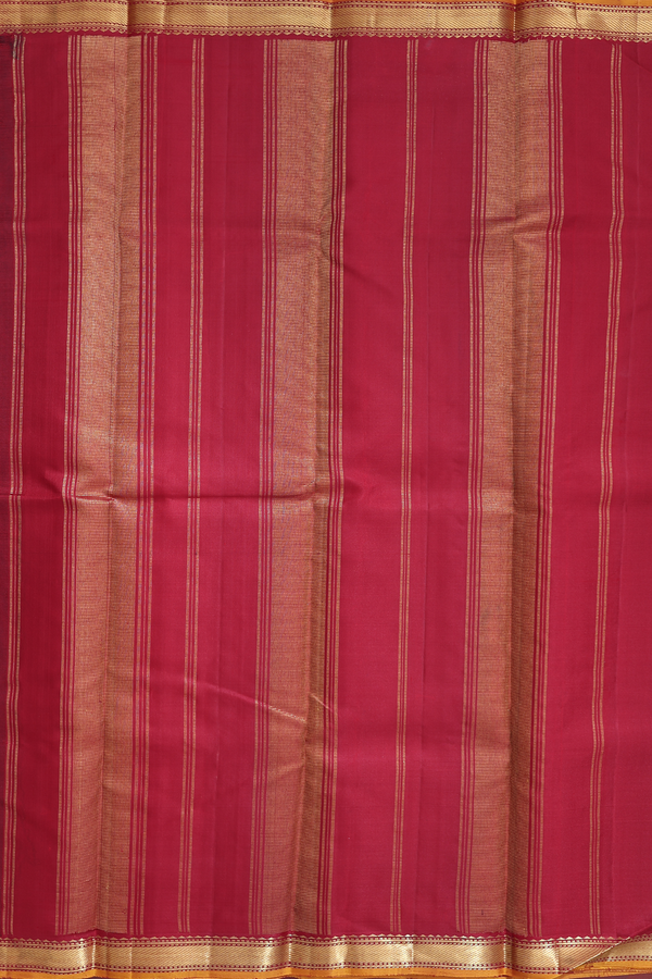 Kanchipuram Silk Saree Burgundy Red With Twill Weave Border