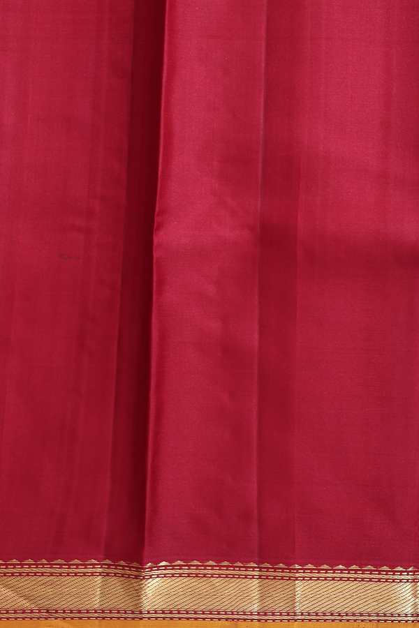 Kanchipuram Silk Saree Burgundy Red With Twill Weave Border