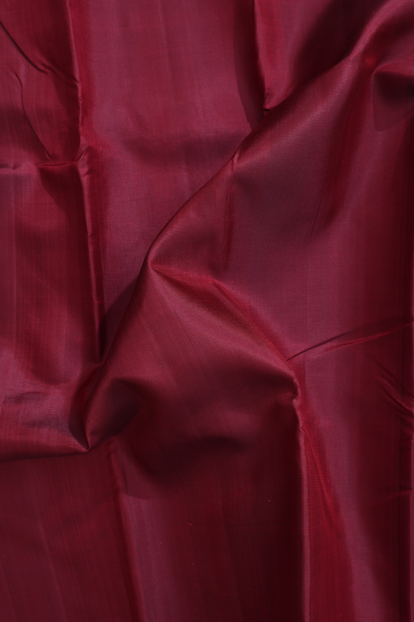 Kanchipuram Silk Saree Burgundy Red With Twill Weave Border