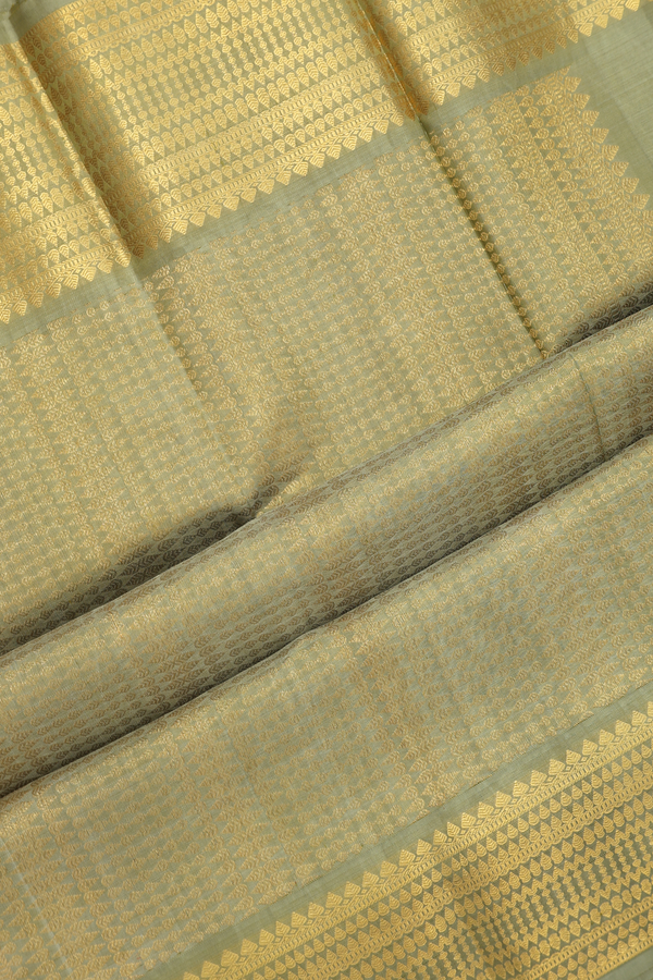 Kanchipuram Silk Saree Capri Blue With Threadwork Buttas