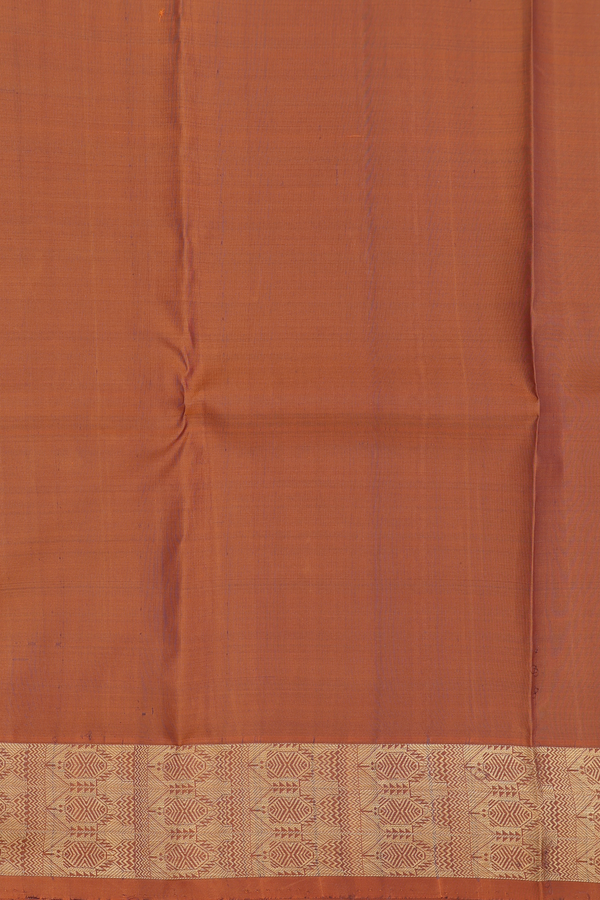 Kanchipuram Silk Saree Brown With Jacquard Pattern