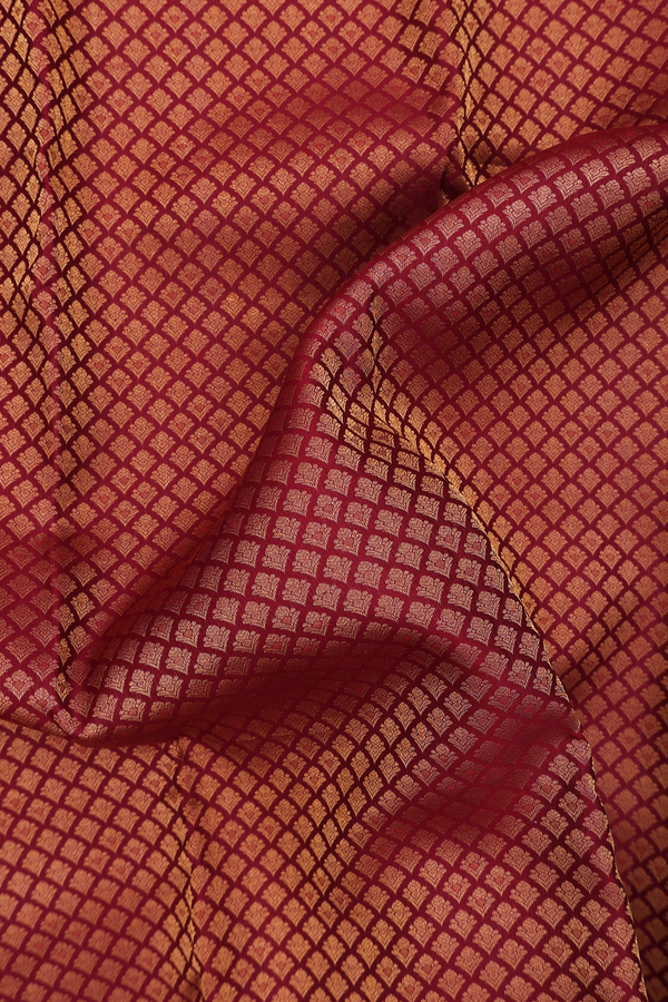 Kanchipuram Silk Saree Chocolate Brown With Brocade Design