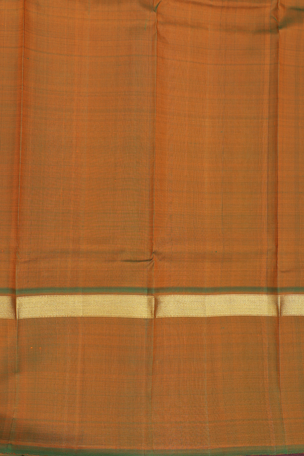 Kanchipuram Silk Saree Coral Orange With Malli Moggu Buttas