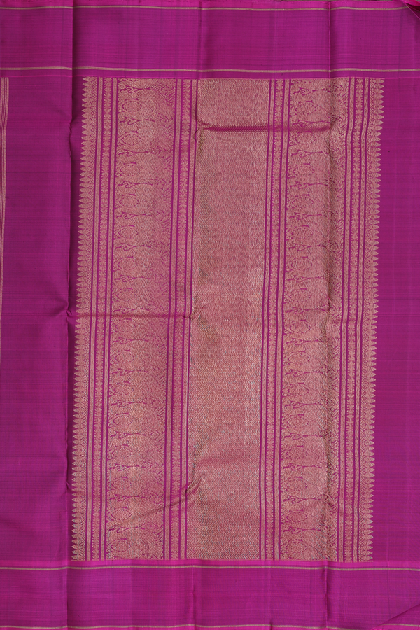 Kanchipuram Silk Saree Deep Purple With Checks Along Buttas