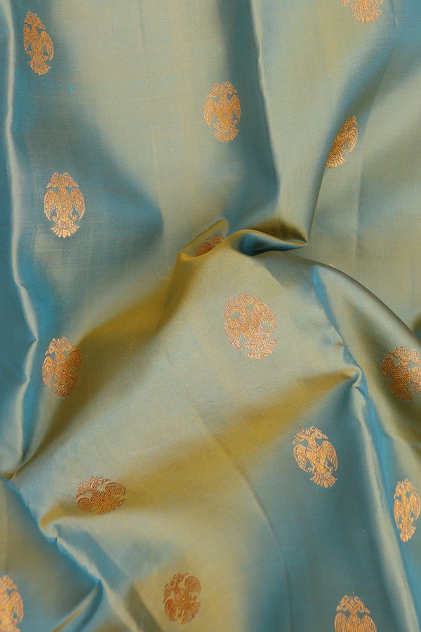Kanchipuram Silk Saree Dual Tone With Iruthalai Pakshi Buttas